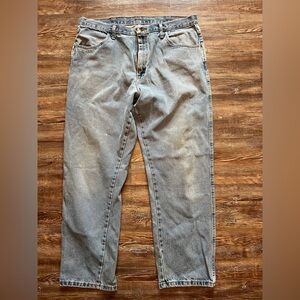 Rustler 38x32 (38x30) Blue Jeans 100% Cotton Denim Work Pants Faded Broken In
